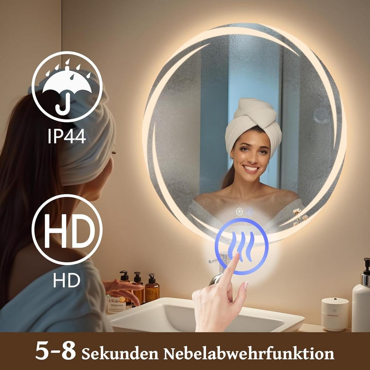 BADSPIEGEL Jannikw 80/2.4/80 cm - Alufarben, Glas/Metall (2.4/80/80cm) - ZMH