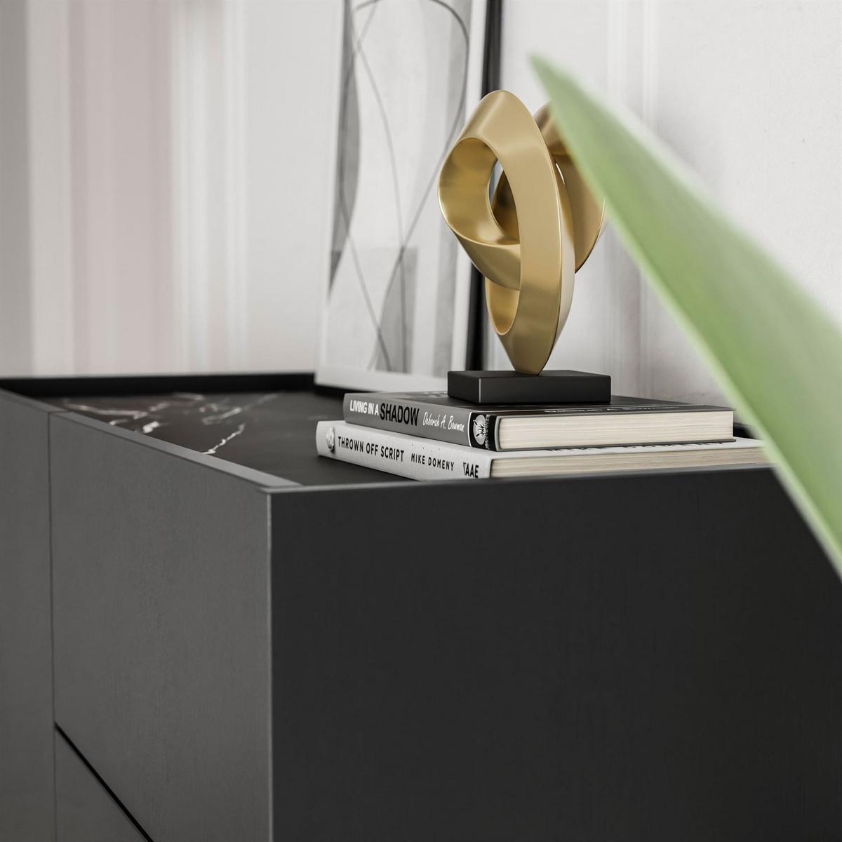 KOMMODE mit Schubladen EUPHORIA KSZ97 - Schwarz, Holzwerkstoff (97/83/37cm) - Lookway