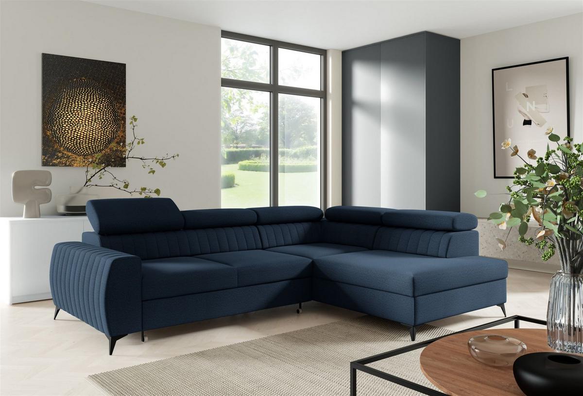 ECKSOFA Toronto - Blau, Holzwerkstoff/Textil (270/200cm) - Fun Möbel