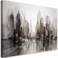 LEINWANDBILD Abstraktion 45x30cm - Grau, Textil (45/30cm) - Feeby