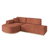 ECKSOFA Ottomane Links ARRIO-L1 - 243x171x83 cm Apricot - Koralle, Holzwerkstoff/Textil (243/171cm) - ALTDECOR