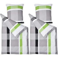 BETTBEZUG Dana 155x220cm + Kissenbezug 80x80cm Gestreift Renforcé (4tlg) - Multicolor, Textil (155/220cm) - Beautissu 