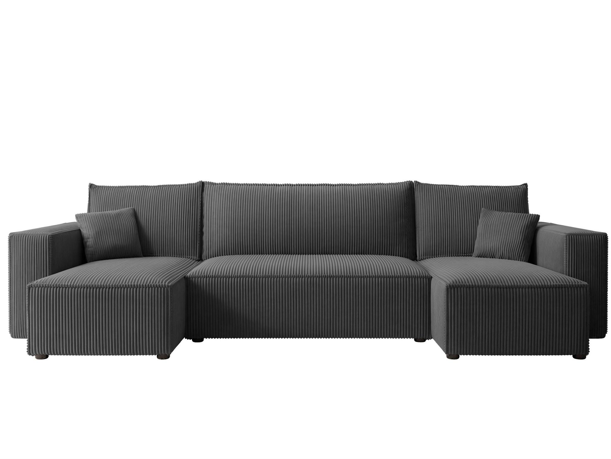 WOHNLANDSCHAFT Adara Schlaffunktion - Dunkelgrau, Holzwerkstoff/Textil (312/83/145cm) - Fun Möbel