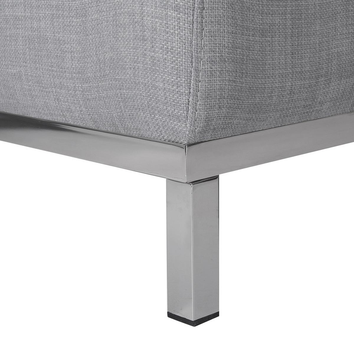 4-SITZER-ECKSOFA Polyester Grau linksseitig Oslo - Hellgrau, Textil (270/151cm) - Beliani