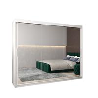 SCHWEBETÜRENSCHRANK 200/250/62 3-türig - Silberfarben/Weiß, Holz/Kunststoff (250/200/62cm) - MÖBEL KRYSPOL