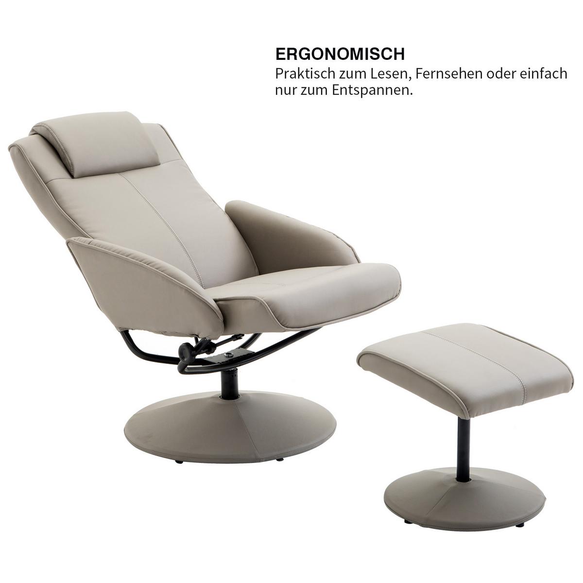 RELAXSESSEL, Fernsehsessel, Grau - Grau, Holz (67/98/78cm) - HOMCOM