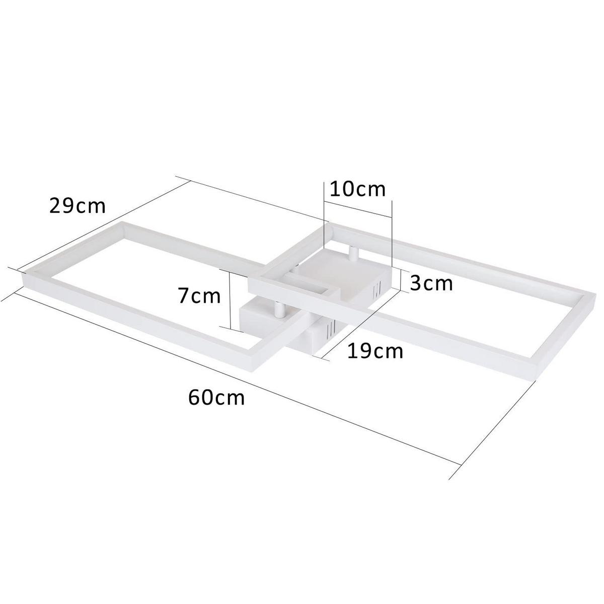 LED-DECKENLEUCHTE Vogtwall 29/7/60 cm - Weiß, Metall (60/29/7cm) - ZMH