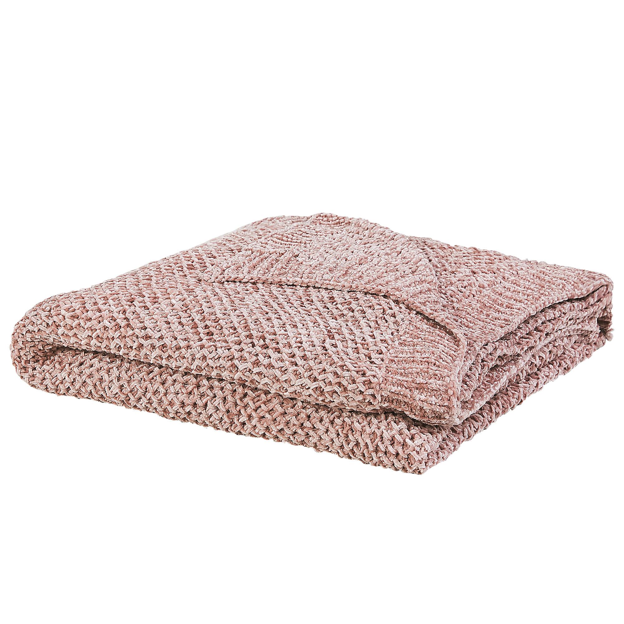 DECKE Pastellrosa Haifa 150/200 cm - Pink, Textil (150/200cm) - Beliani