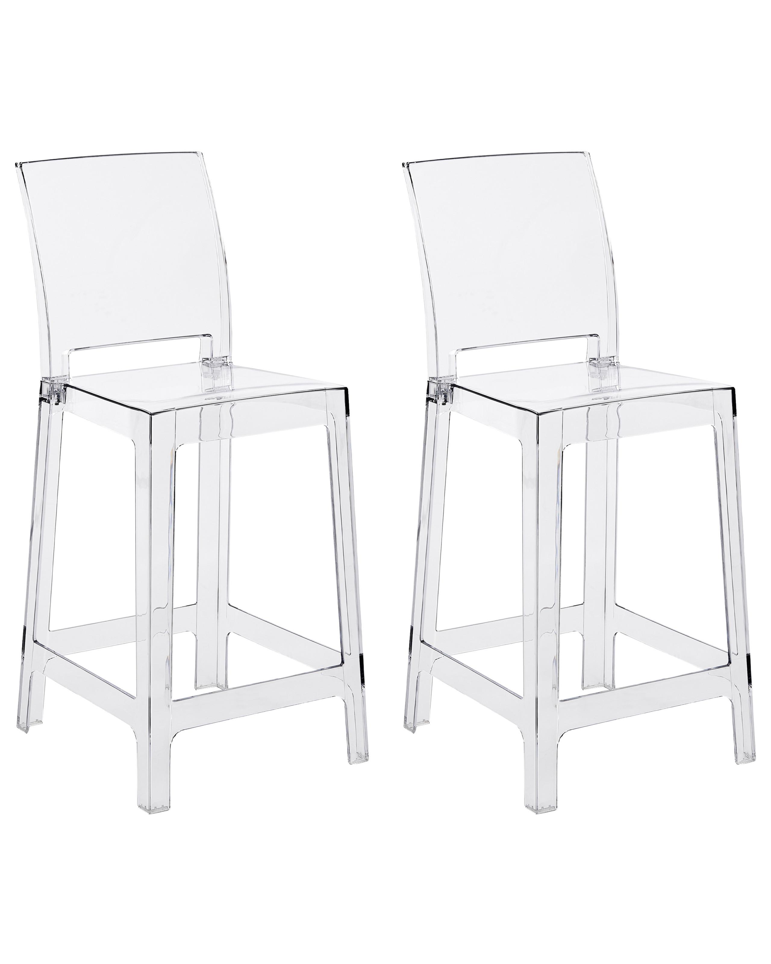 BARSTUHL 2er-Set Transparent Wellington - Transparent, Kunststoff (42/100/49cm) - Beliani