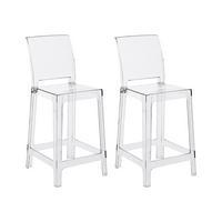 BARSTUHL 2er-Set Transparent Wellington - Transparent, Kunststoff (42/100/49cm) - Beliani