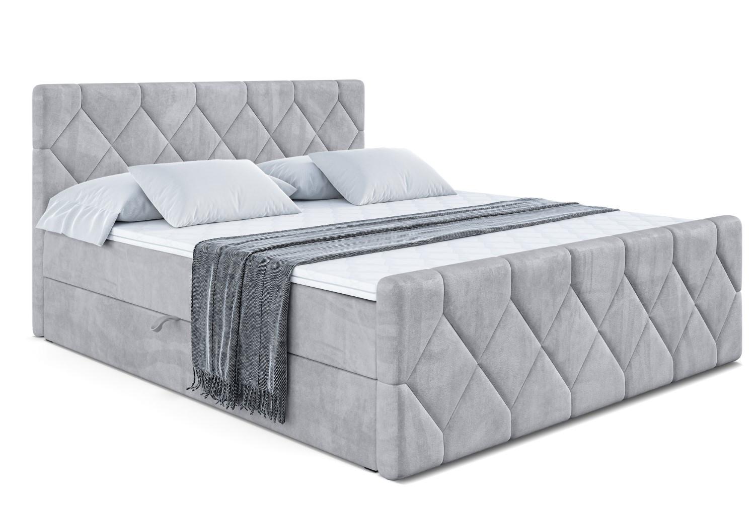 BOXBETT CATOR-Z - 180x200 cm - H3 - Hellgrau - Hellgrau, Holzwerkstoff (180/200cm) - ALTDECOR
