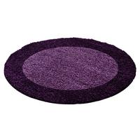 HOCHFLORTEPPICH RHEIN, mit Bordüre, Violett, Ø 200 cm - Lila, Textil (200/200cm) - KADIMA DESIGN