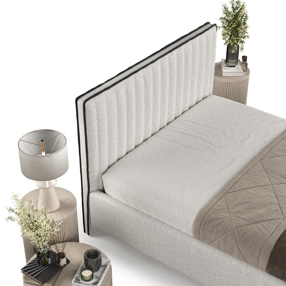 POLSTERBETT Aria 180/200 cm Hellbeige im Riva Stoff - Beige/Naturfarben, Holz/Holzwerkstoff (180/200cm) - AltaBeds