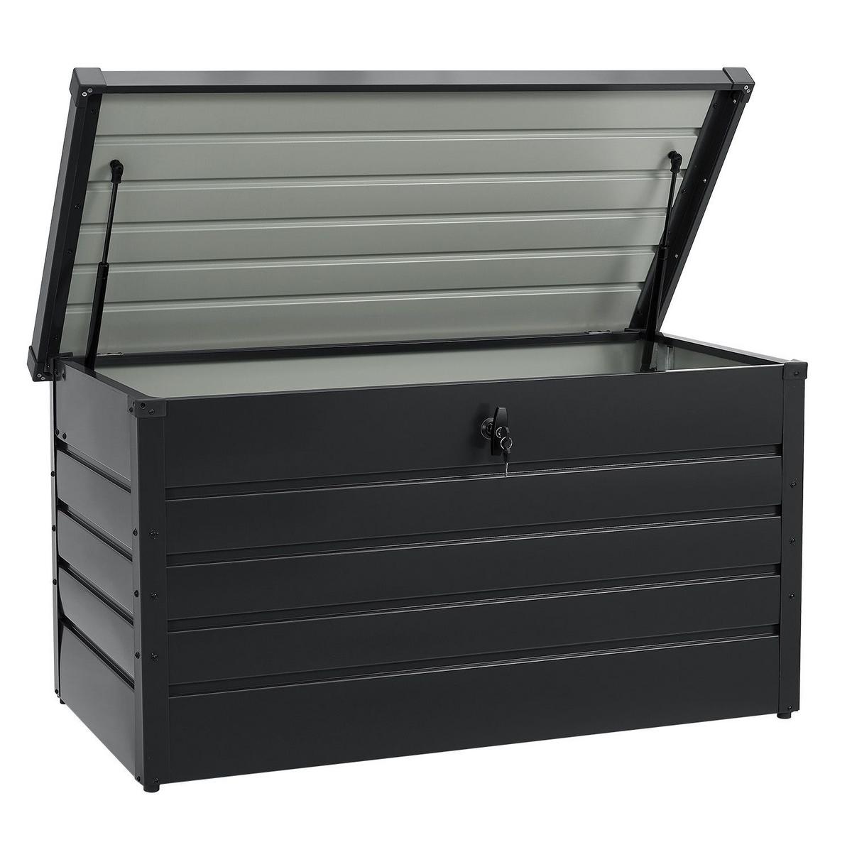 AUFBEWAHRUNGSBOX Limani anthrazit - Grau, Metall (120/63/53cm) - Juskys