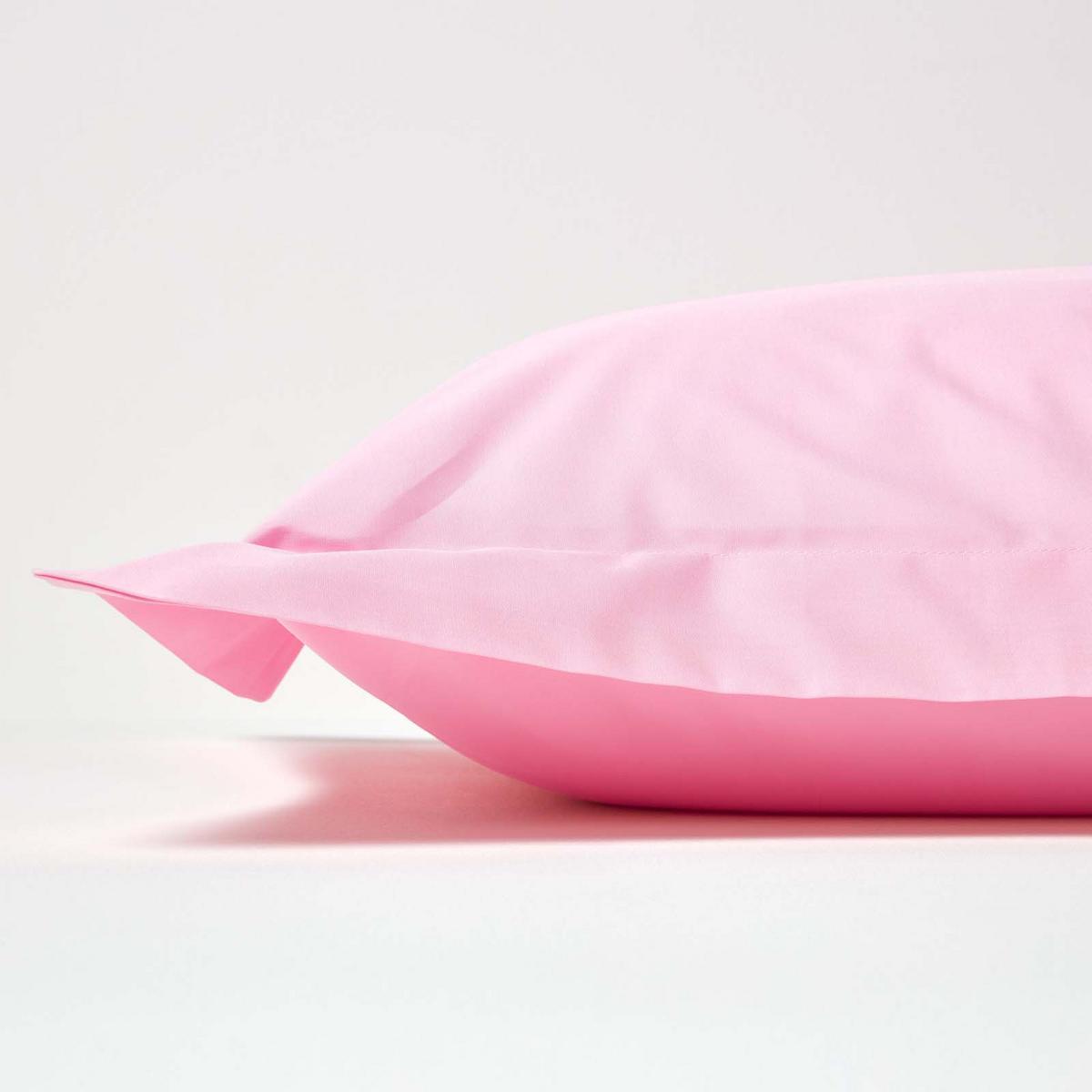 KISSENBEZUG Perkal mit Stehsaum, Fadendichte 200 - Rosa, Textil (48/74cm) - Homescapes
