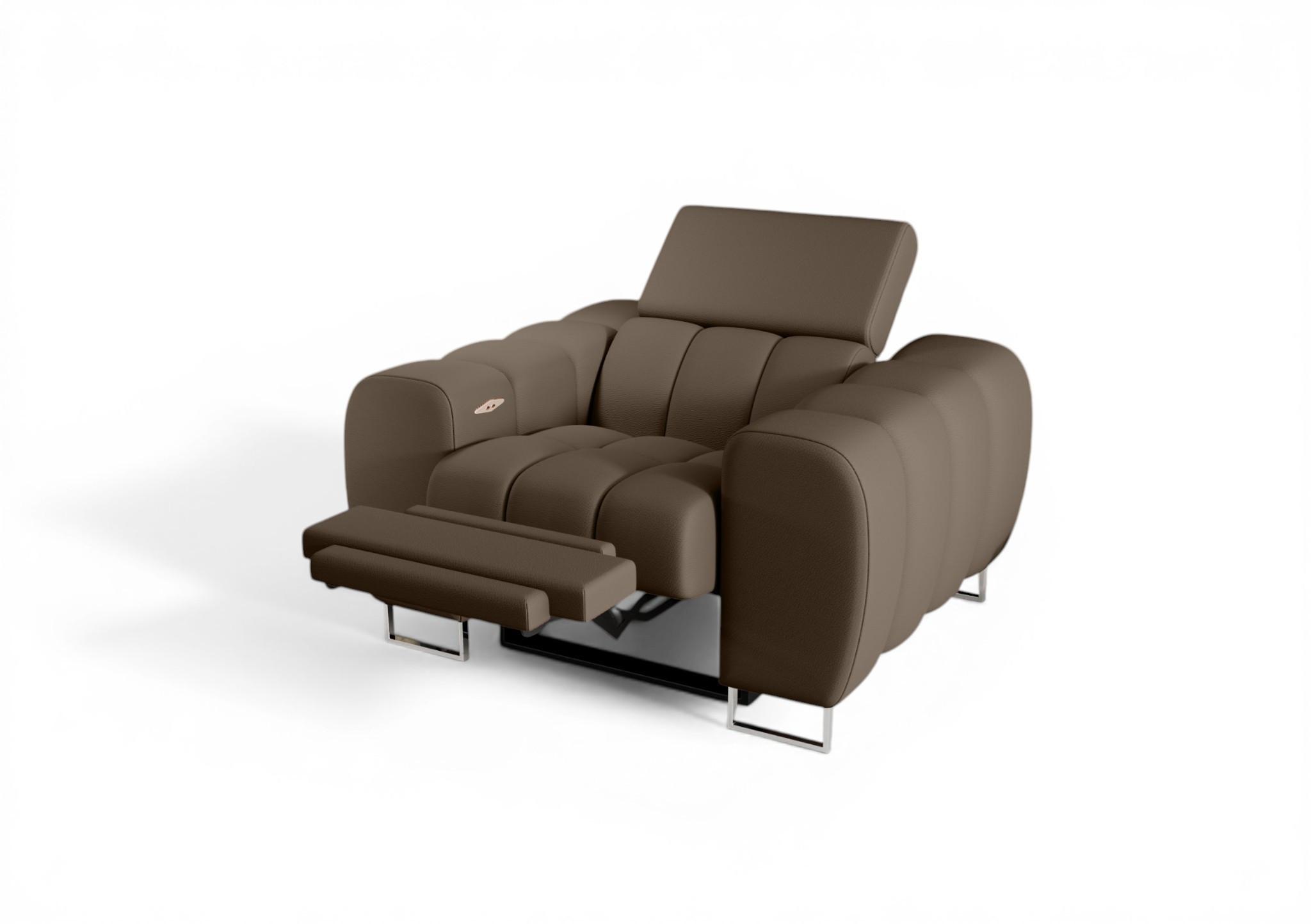 SESSEL Bastien Relax In Stoff Terra - Braun, Holzwerkstoff/Textil (125/95/97cm) - Fun Möbel