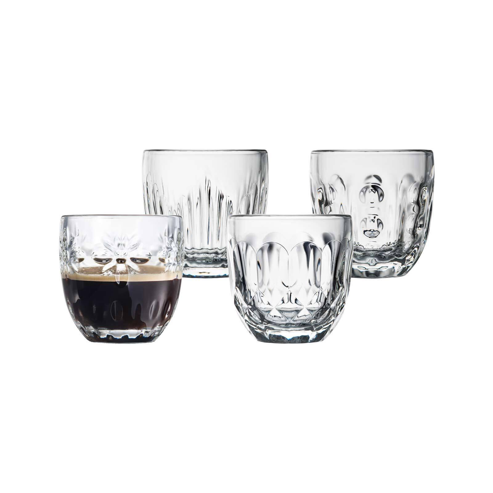 ESPRESSOGLÄSER Facetten transparent 100 ml 4er Set - Transparent, Glas (0.1L) - La Rochère