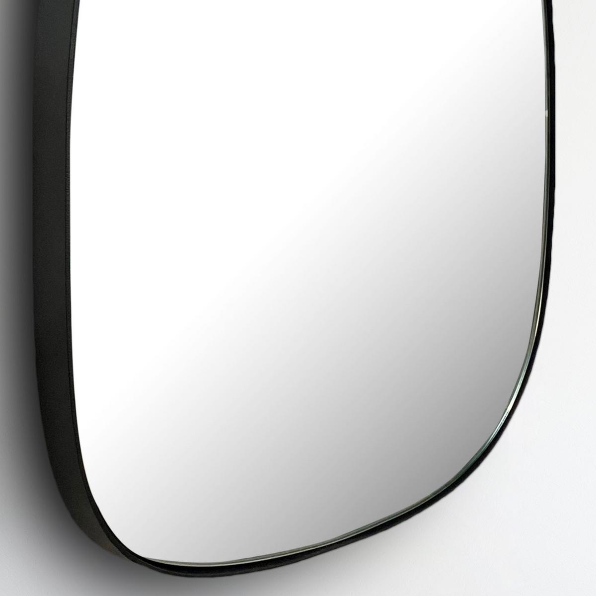 WANDSPIEGEL Asymmetrisch Metall Schwarz 53x60 cm Moderner Rahmen - Schwarz, Glas (53/60/3cm) - KADIMA DESIGN