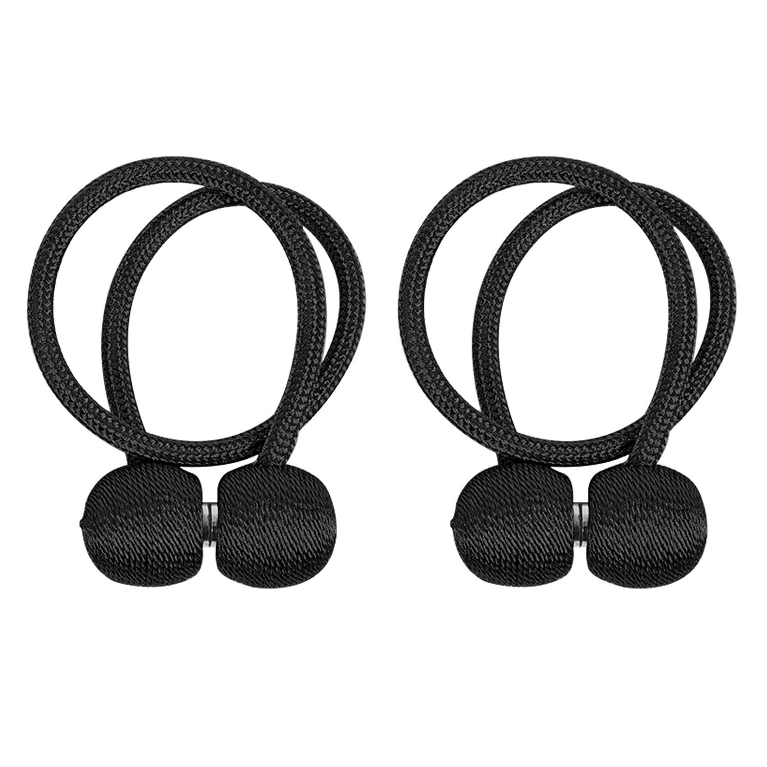 RAFFHALTER SET Gardinenklammer 40/3 cm (2-tlg.) - Schwarz, Kunststoff (3/3/41cm) - Intirilife