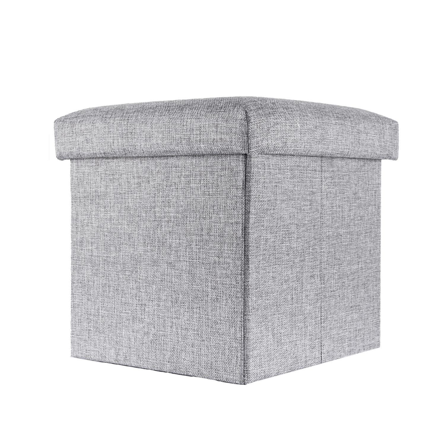 SITZHOCKER Faltbar 30/30/30 cm (Grau) - Grau, Textil (30/30/30cm) - Intirilife