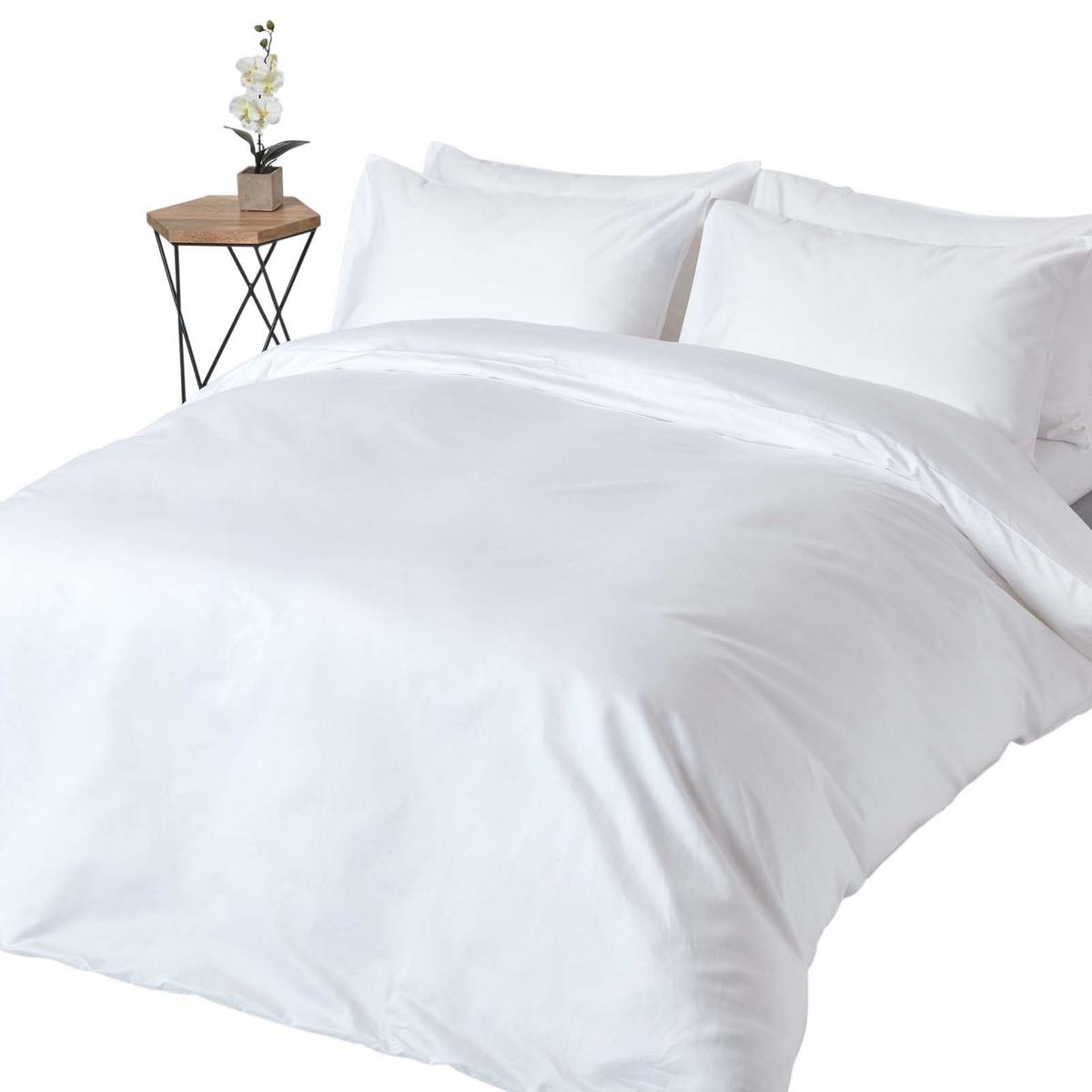 BETTWÄSCHE Premium, Ägyptische Baumwolle, Fadendichte 1000 - Weiß, Textil (260/220cm) - Homescapes