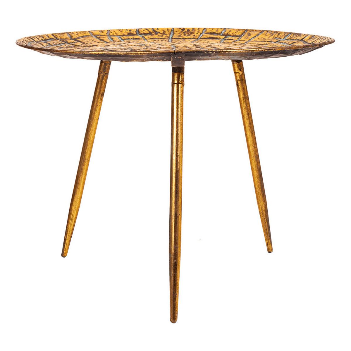 TISCH aus Metall, golden, 55x40cm - Goldfarben, Metall (54.5/54.5/40cm) - Wanderlust