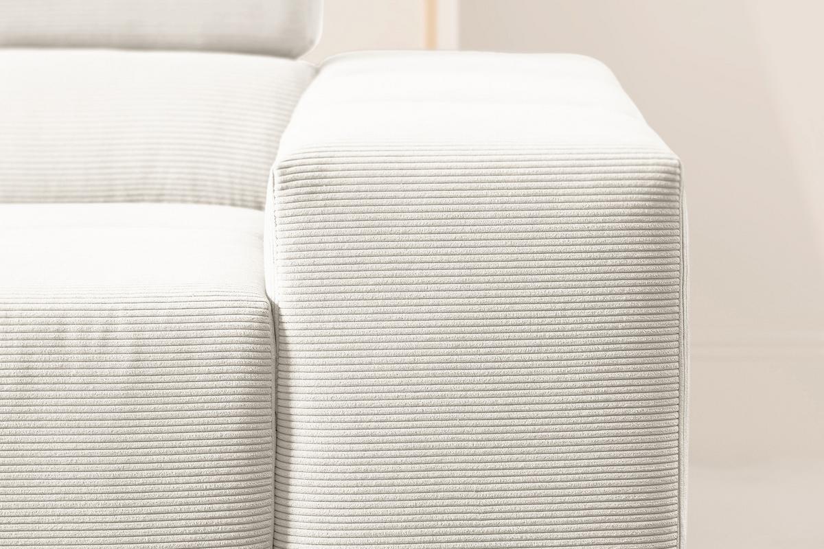 ECKSOFA NEVADA Weiß Cord - Schwarz/Weiß, Kunststoff/Textil (319/215cm) - KAWOLA