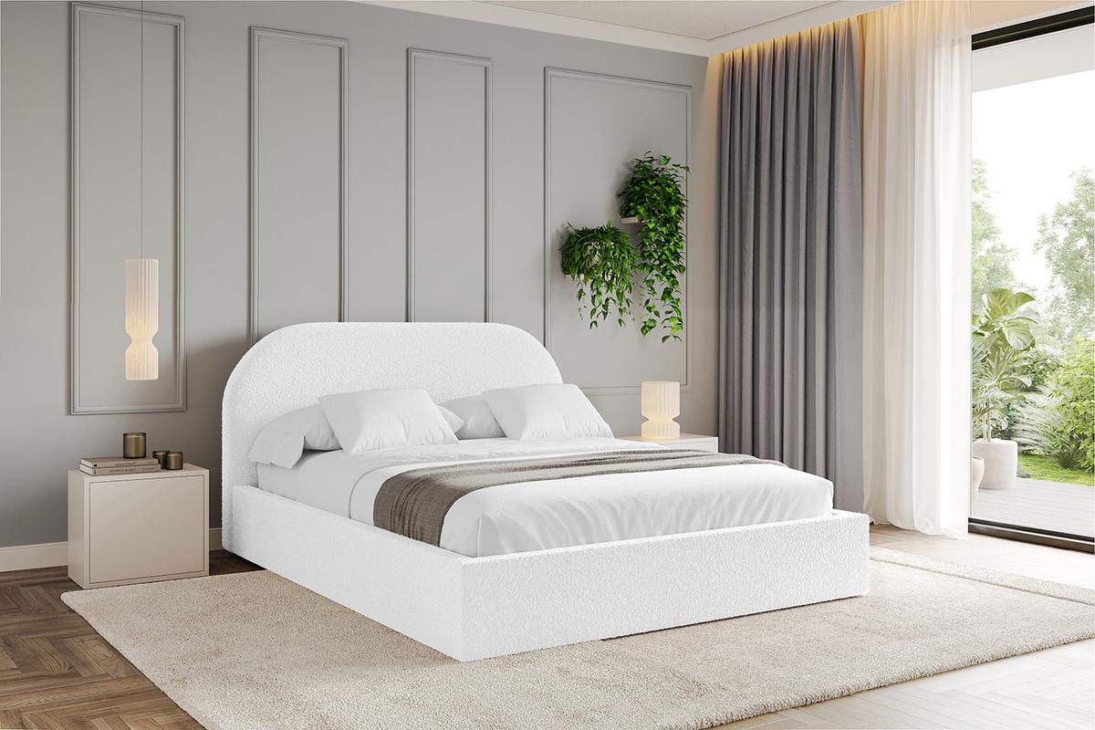 POLSTERBETT mit Bettkasten und Lattenrost, Boxbett ohne Matratze - TIVON 180x200 Weiß - Weiß, Holzwerkstoff/Textil (180/200cm) - ALTDECOR