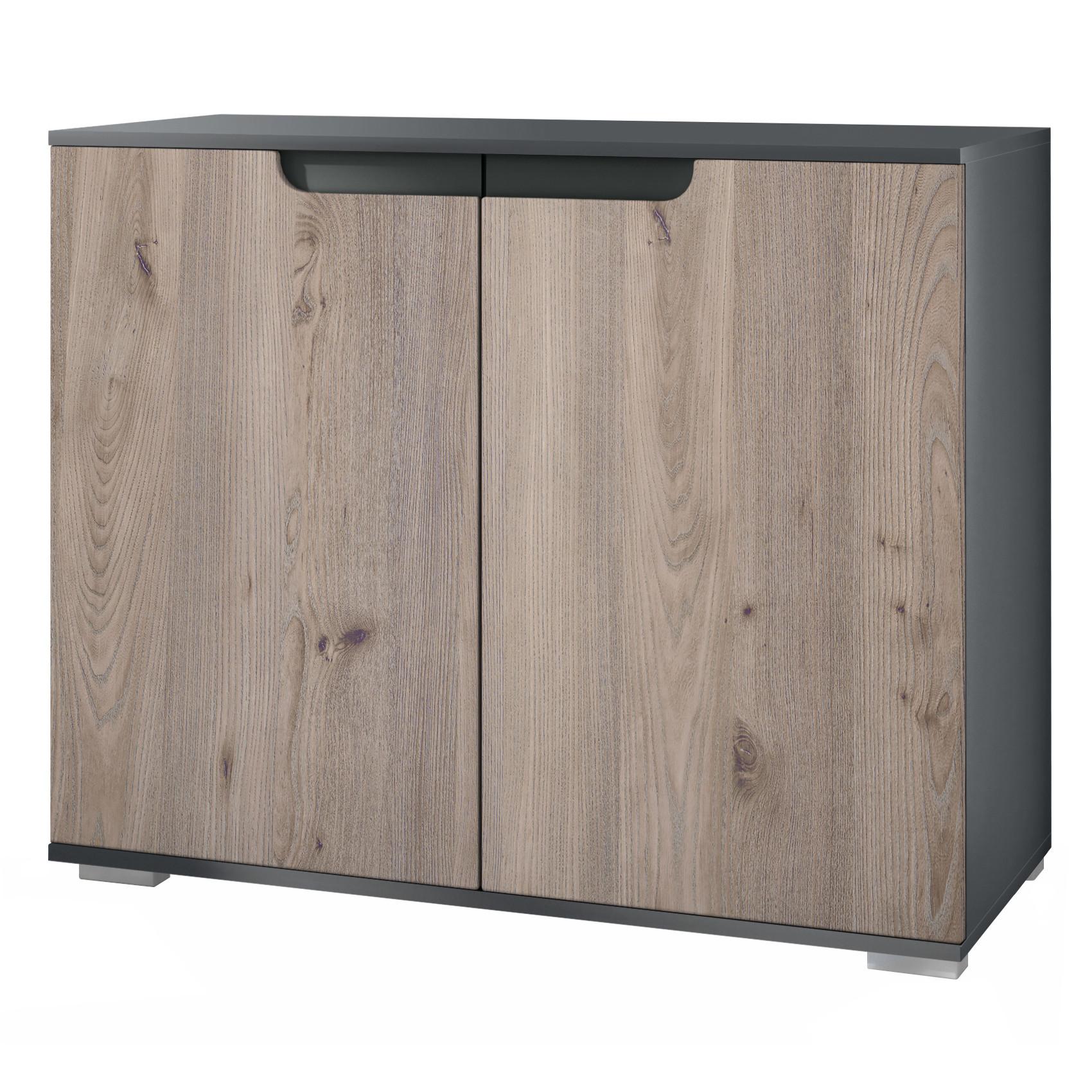 KOMMODE Sylt Eiche Nordic - Silbereichenfarben, Holzwerkstoff (92.5/75.5/35cm) - Vladon