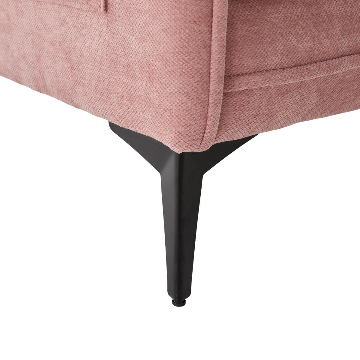 2-SITZER SOFA Chenille Mit Handy-Halter & Seitentaschen - Pink, Textil (127/66/69cm) - Urban Meuble