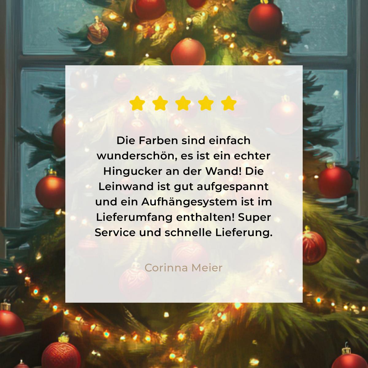 LEINWANDBILD Weihnachtsbaum - Geschenk - Winter Deko Groß 90x140 cm - Grün, Textil (90/140cm) - MuchoWow