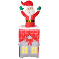 AUFBLASBARER Weihnachtsmann 210cm Weihnachtsdeko mit Hebebühne LED-Lichtern - Multicolor, Textil (80/210/90cm) - Outsunny