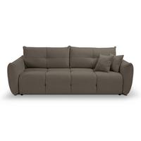 BETTSOFA MODA Braun Chenille-Stoff mit Schlaffunktion - Braun, Holz (245/86/110cm) - MASSENO