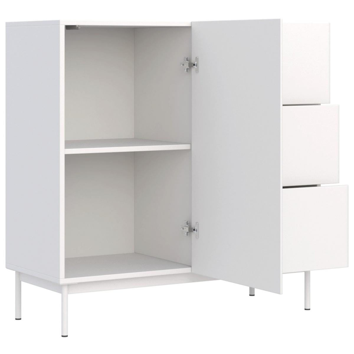 SIDEBOARD Olio WEISS 100 CM - Weiß, Holzwerkstoff/Metall (100/90.2/38.6cm) - Selsey