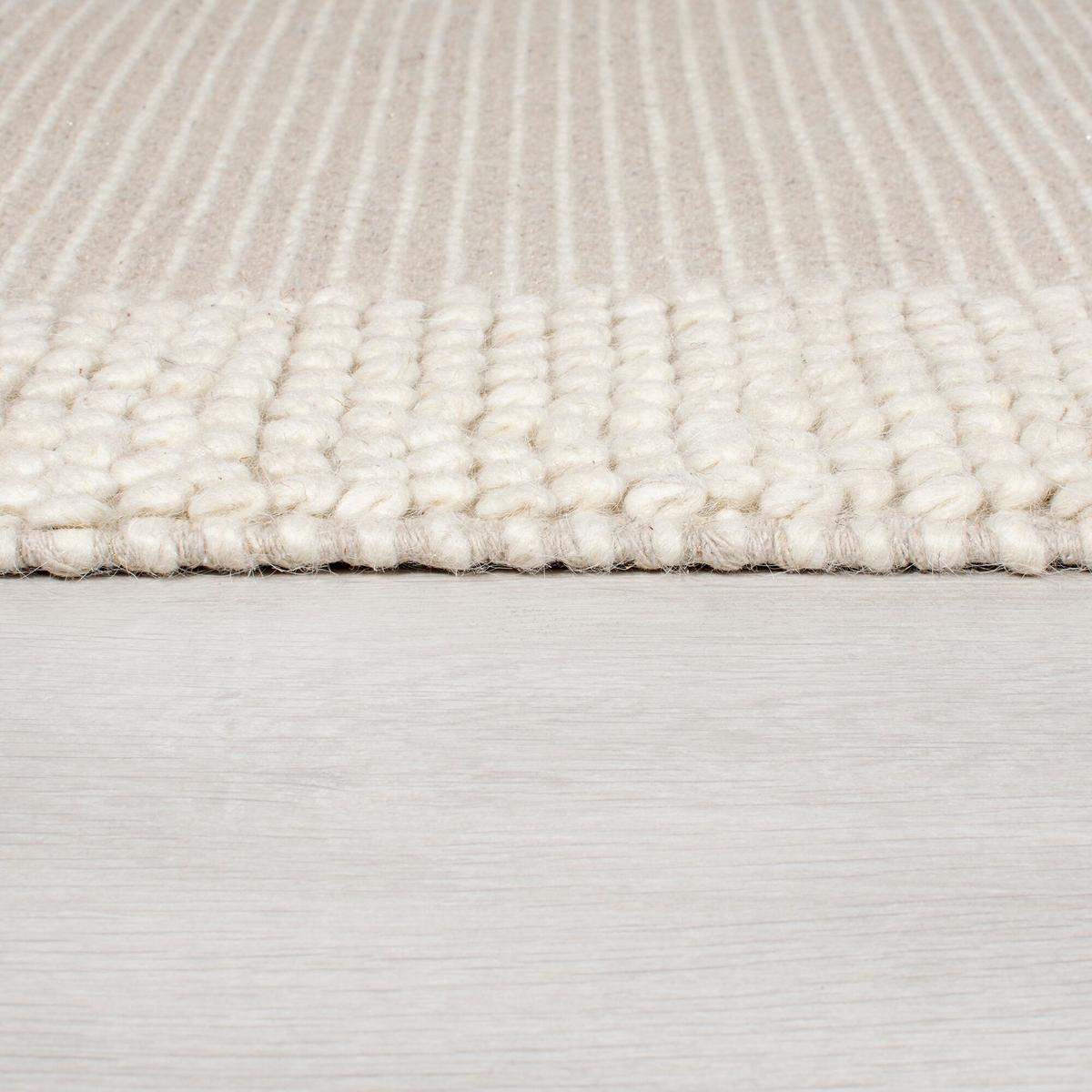WOLLTEPPICH MOAT, mit Bordüre, Beige-Natur, 60 x 230 cm - Beige, Textil (60/230cm) - KADIMA DESIGN