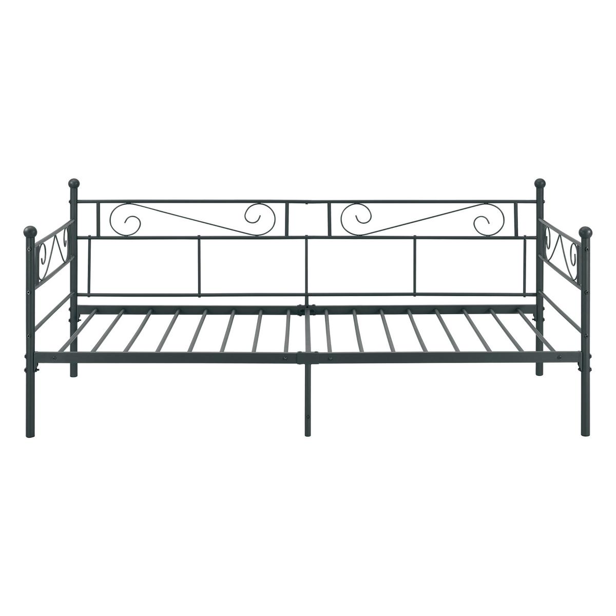 TAGESBETT Kerava - Schwarz, Metall (90/200cm) - [en.casa]