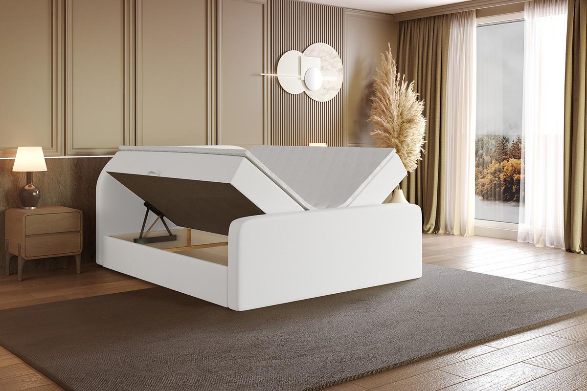 BOXBETT mit Matratze und Lattenrost - NOX-Z - 120x200 - Weiß Kunstleder - Weiß, Holzwerkstoff (120/200cm) - ALTDECOR