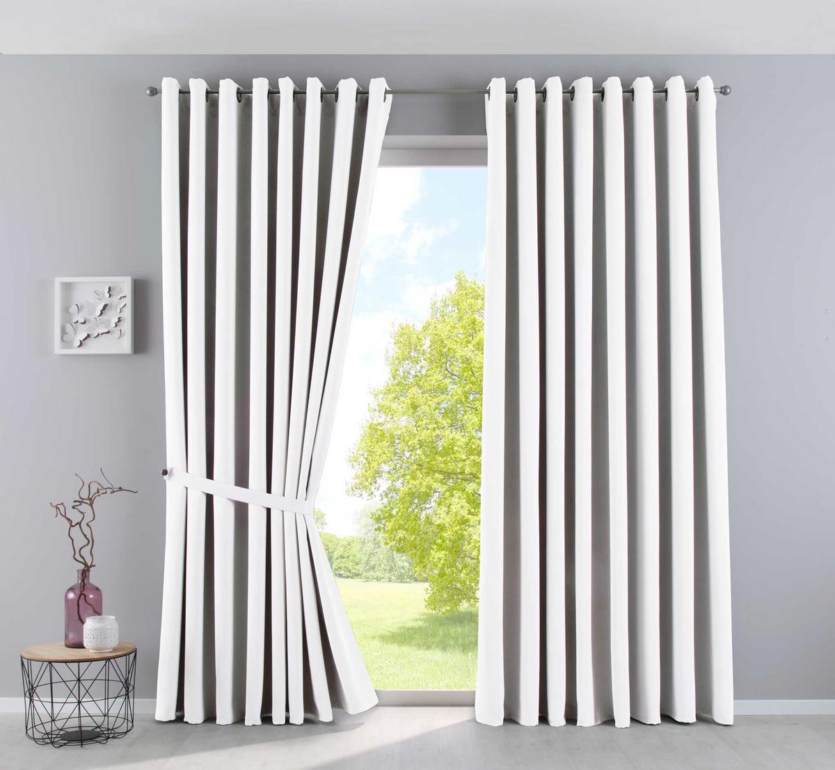VORHANG »NEW YORK« HxB 245x295 cm Weiß - Weiß, Textil (295/245cm) - Gardinenbox