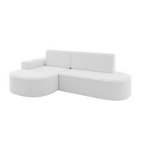 ECKSOFA mit Schlaffunktion und Bettkasten Ottomane Links MARI-L1-S - 283x167x73 cm Weiß Bouclé - Schwarz/Weiß, Holzwerkstoff/Kunststoff (283/167cm) - ALTDECOR
