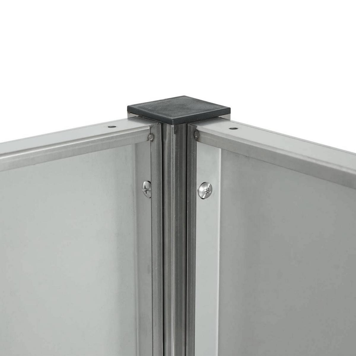 MÜLLTONNEN-ZAUN Silber - Silberfarben, Metall (165/150/85cm) - MCW