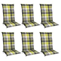 HOCHLEHNERAUFLAGE Sunny MK 120/50/6cm Grün-Kariert 6tlg - Grün, Textil (50/6/120cm) - Beautissu 