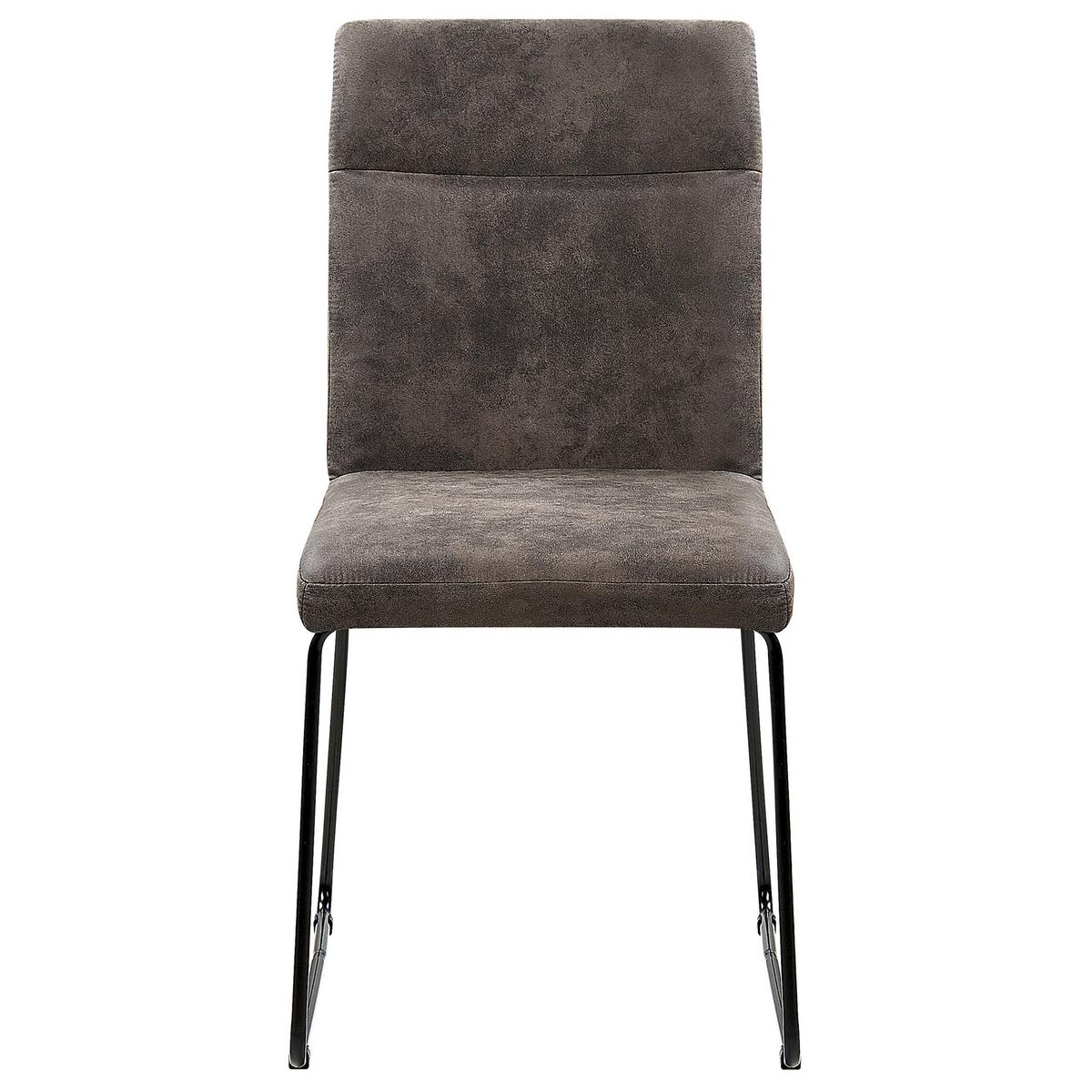 ESSZIMMERSTUHL 2er-Set Polsterbezug Grau Nevada - Grau, Textil/Metall (46/90/52cm) - Beliani