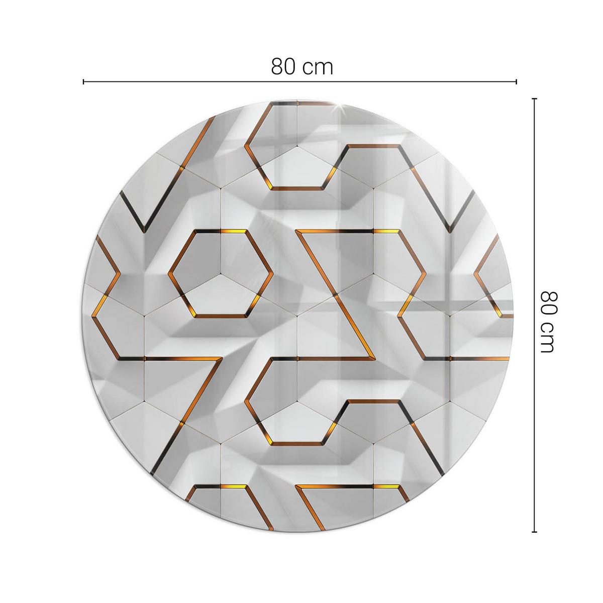 GLASPLATTE für Kamin Ø 80 cm - Weiß, Glas (80/80/0.4cm) - TULUP