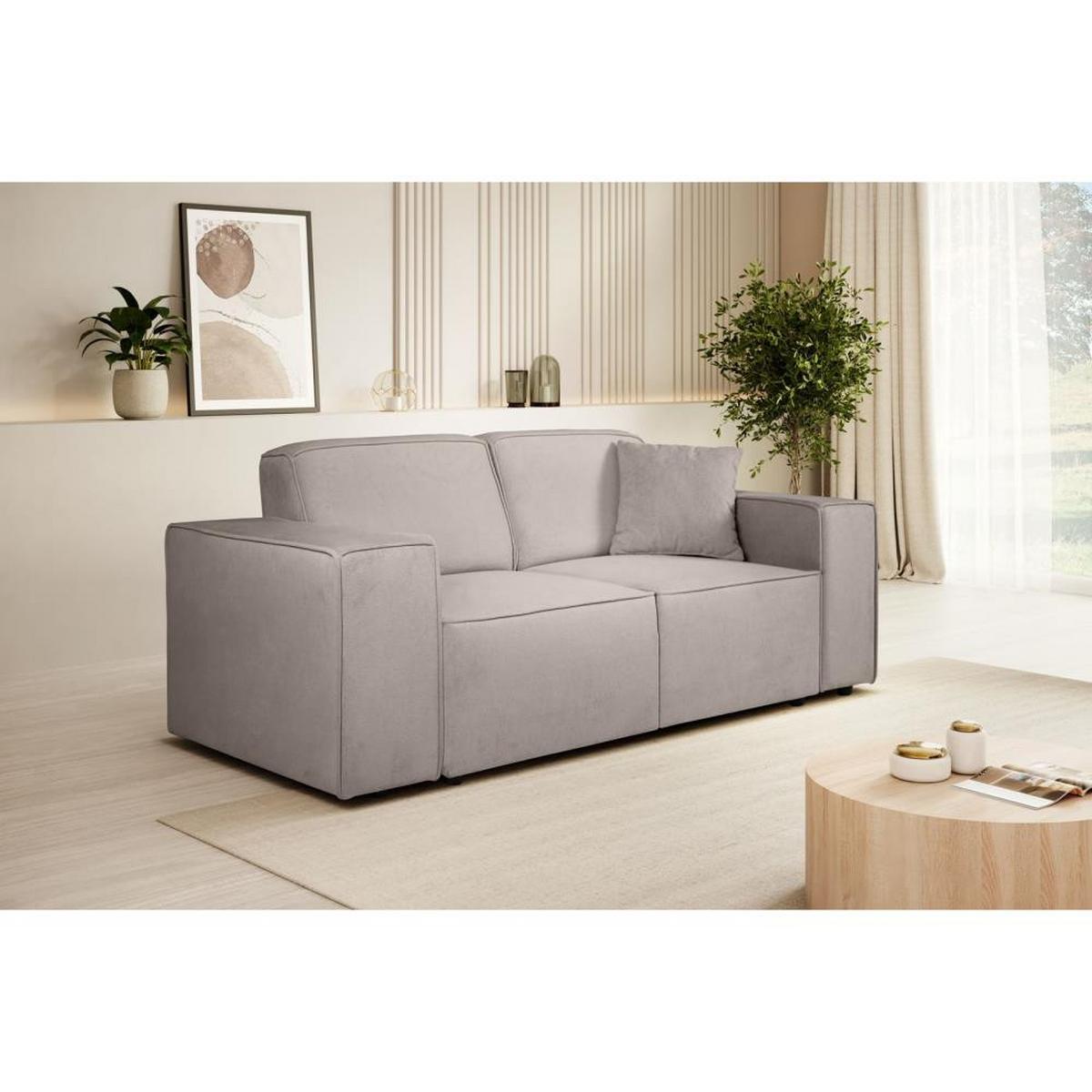 2-SITZER SOFA Pedro ohne Schlaffunktion beige - Beige/Schwarz, Textil (185/75/88cm) - Beautysofa