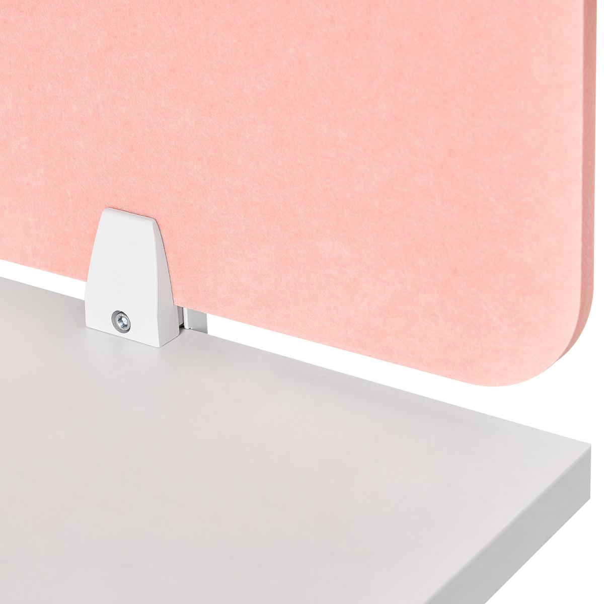 SCHREIBTISCHTRENNWAND 72/50 cm Pfirsichrosa Split - Pink, Textil (72/50/1cm) - Beliani