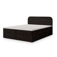 BOXBETT ARMEL 140x200 cm mit Matratze und Topper - Braun - Braun, Holz (140/200cm) - MASSENO