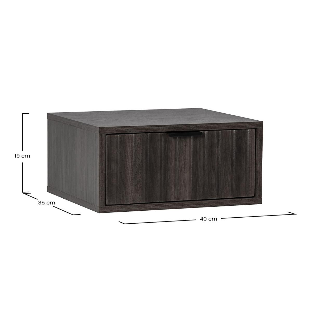 2ER-SET SCHWEBENDER NACHTTISCH Lluvia Walnuss - Walnussfarben, Holzwerkstoff (40/19/35cm) - VS Venta-stock