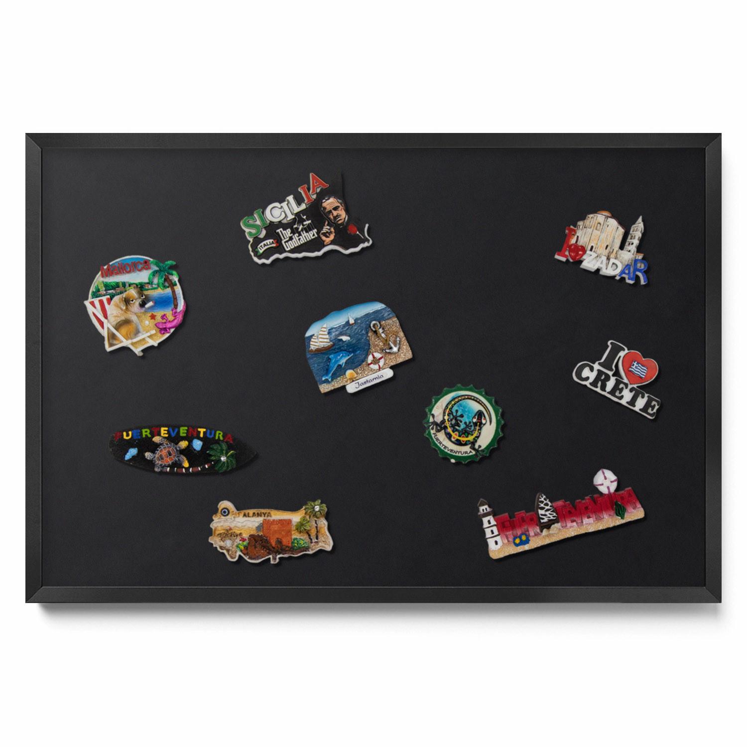 MAGNETTAFEL 60x40 cm Schwarzer Rahmen Farbe Schwarz - Brombeere, Metall (60/50/0.4cm) - TULUP