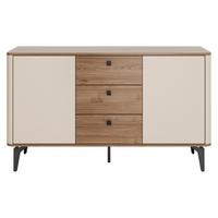 KOMMODE Aurena 2D3S AU04 - Kaschmir/Nussbaumfarben, Holzwerkstoff/Metall (141/82/41cm) - MIRJAN24