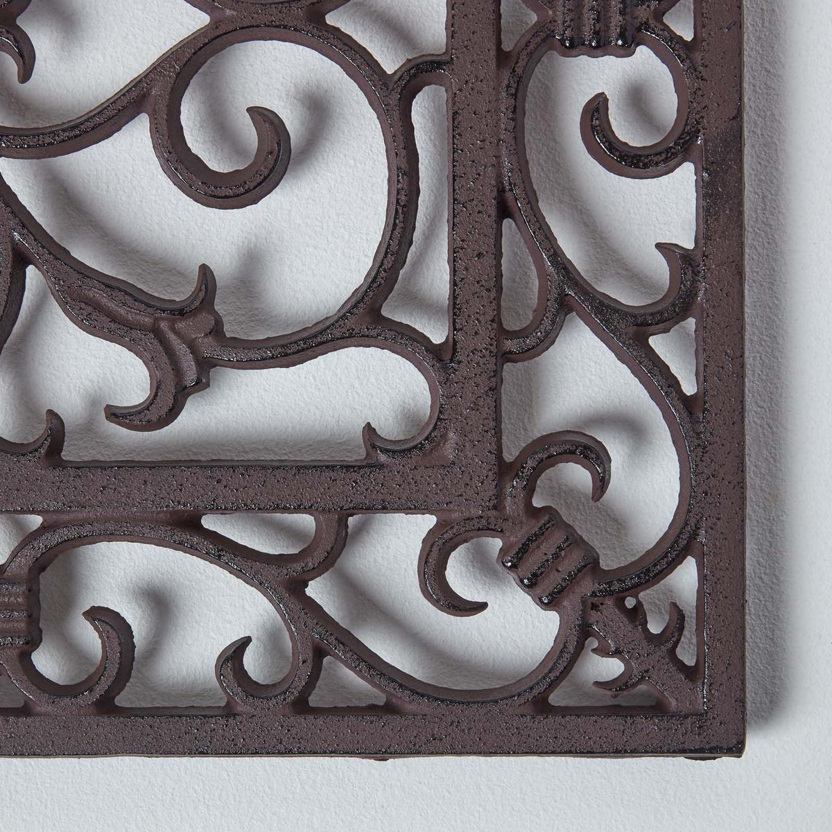 FUSSABTRETER Ornament, Gusseisen 34/58 cm - Braun, Metall (35/58cm) - Homescapes